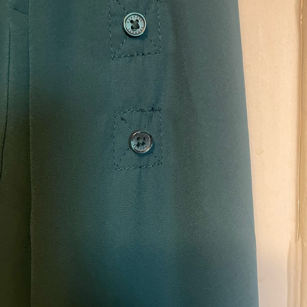 Express Long-Sleeve Button Front Button Green Blo… - image 3